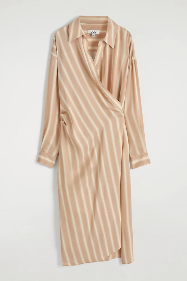 cos metallic linen shirt dress Cos OVERSIZED METALLIC-LINEN MIDI SHIRT DRESS