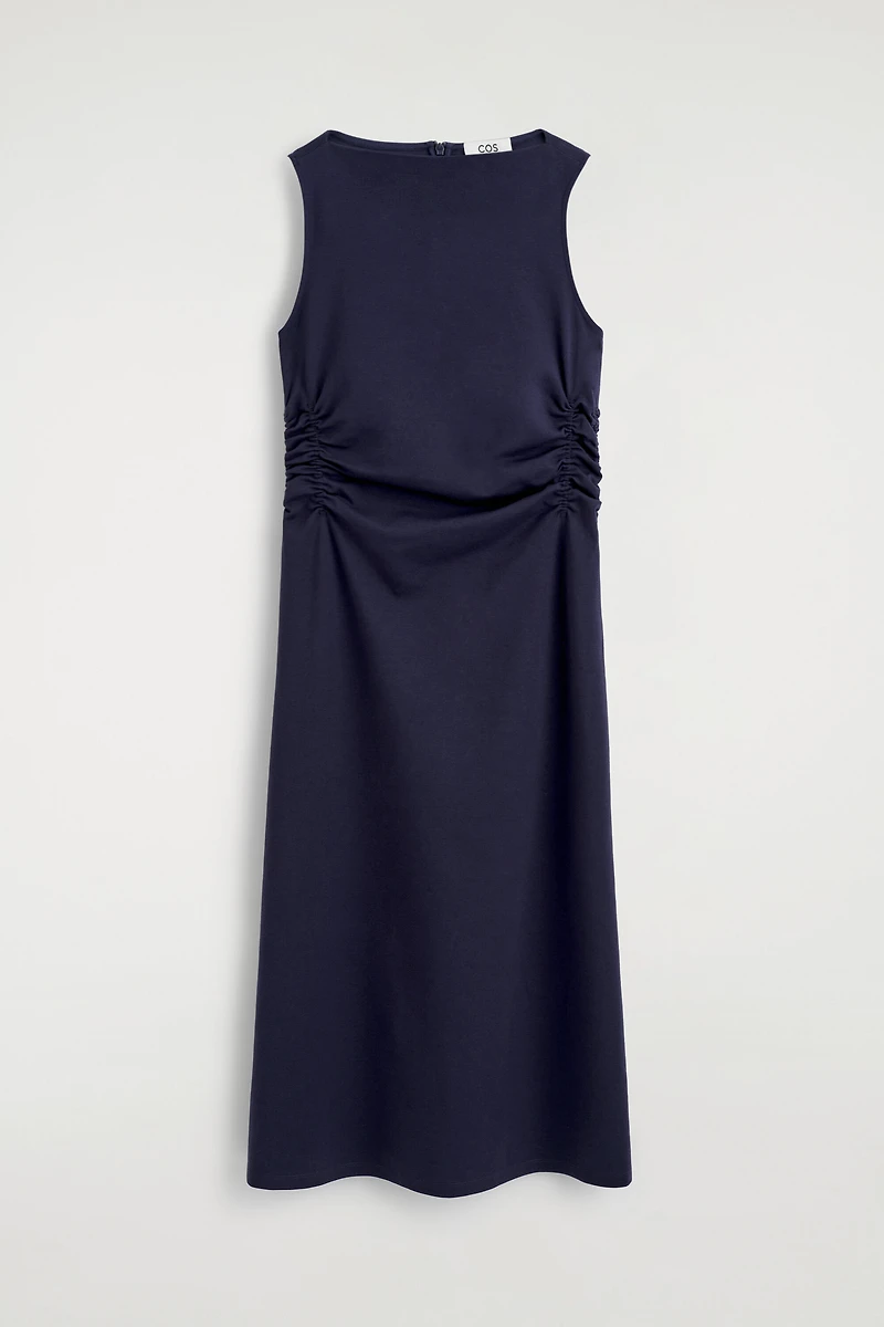 cos scoop-neck jersey midi dress SCOOP-NECK JERSEY MIDI DRESS - BLUE