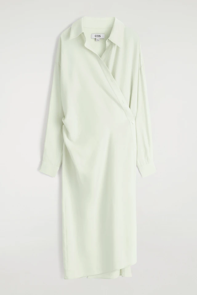 cos metallic linen shirt dress SHORT-SLEEVED LINEN SHIRT DRESS