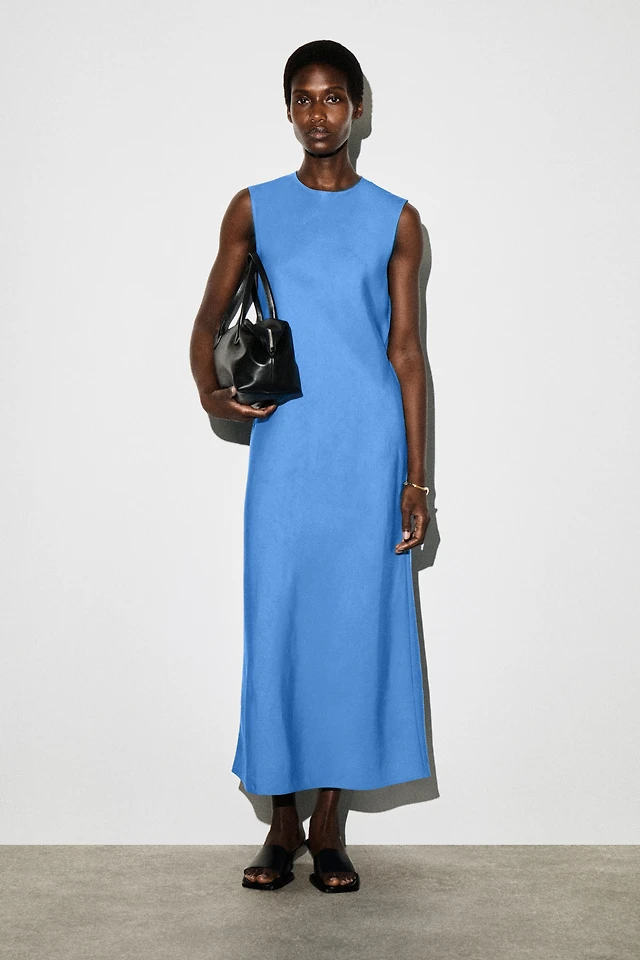 cos layered bandeau midi dress STRAIGHT-CUT Womens dresses