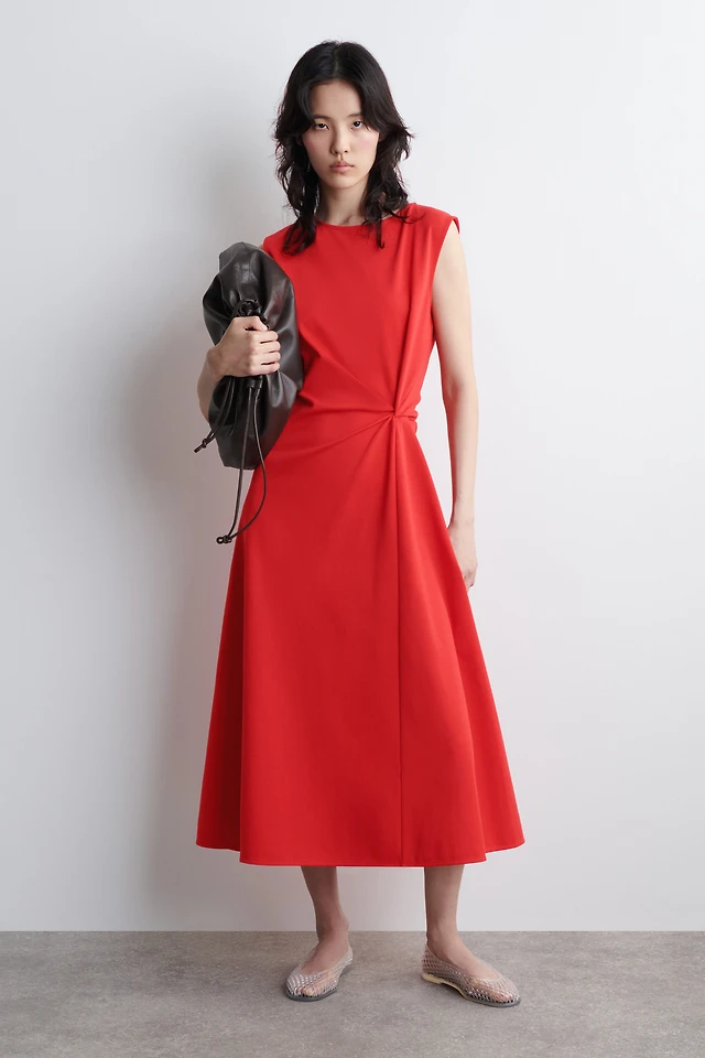 twist detail midi dress cos Cos TWIST-DETAIL MIDI DRESS
