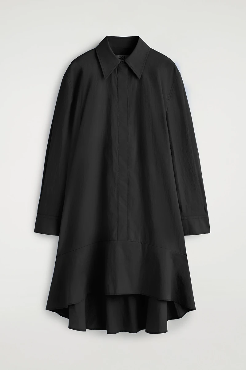 oversized poplin mini shirt dress cos COS A-Line Poplin Shirt Dress