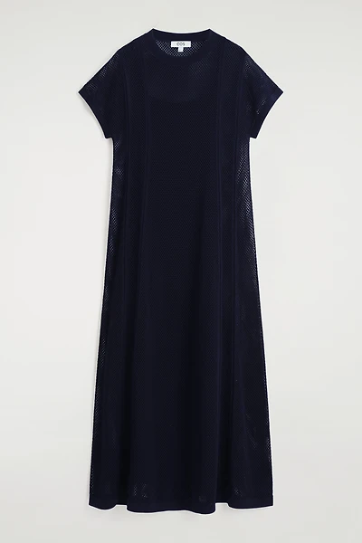 open tie-back pointelle knit dress King's Cross The knit bodice hugs