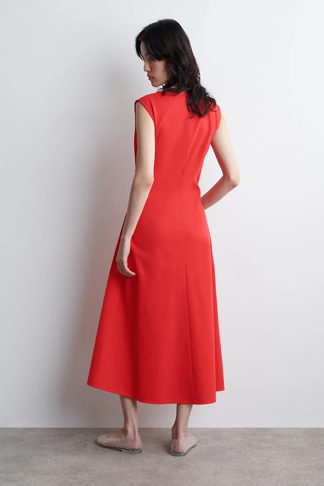 knee length dresses for ladies Joleena Linen Bow-Strap Midi Dress