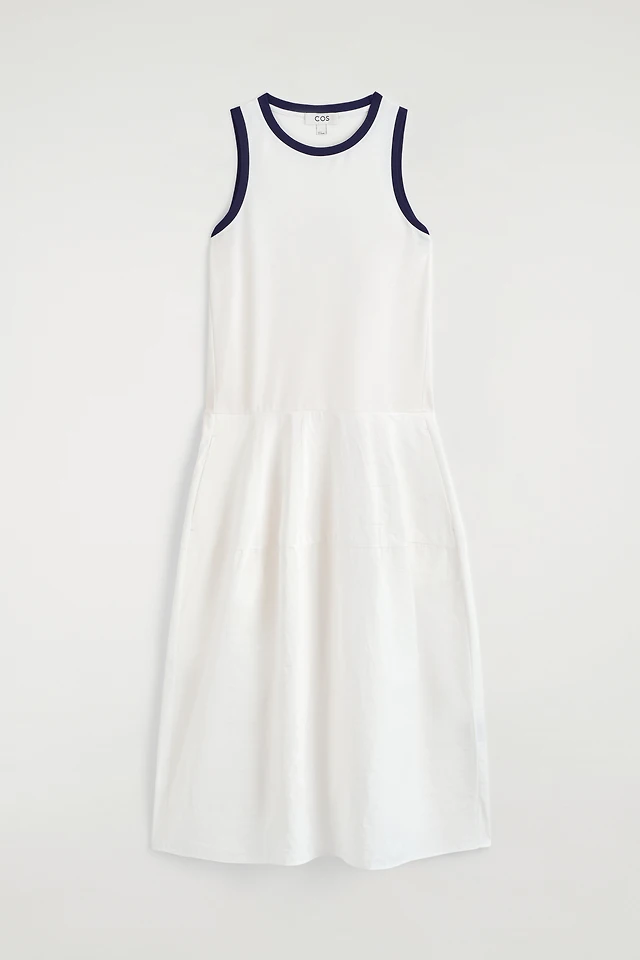 cos asymmetric paneled denim midi dress COS Asymmetric Panelled Denim Midi Dress