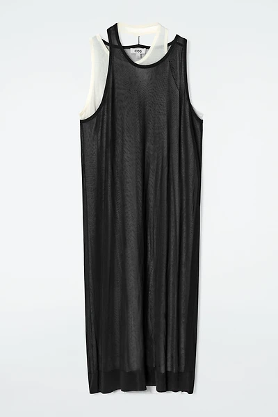cos layered bandeau midi dress COS Women's Layered Bandeau Midi Dress in Blue | Rayon