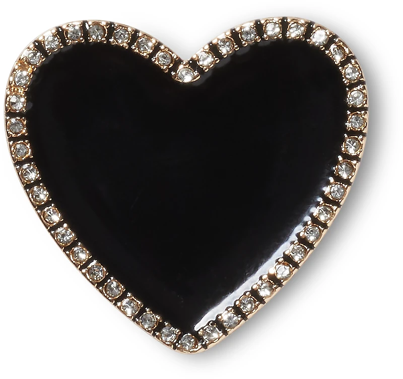 Black Heart with Gold Outline
