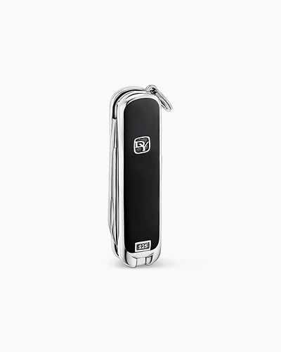 Exotic Stone Swiss Army® Knife in Sterling Silver with Black Onyx