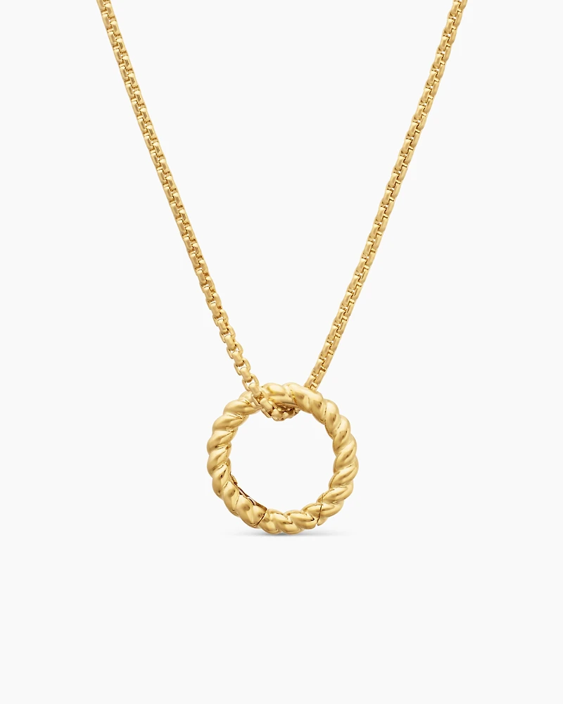 Cable Amulet Holder in 18K Yellow Gold, 12.8mm
