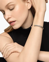Classic Cable Bracelet Sterling Silver with 14K Yellow Gold and Amethyst