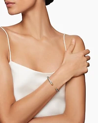 Classic Cable Bracelet Sterling Silver with 14K Yellow Gold Domes, 5mm