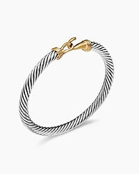 Buckle Classic Cable Bracelet Sterling Silver with 14K Yellow Gold