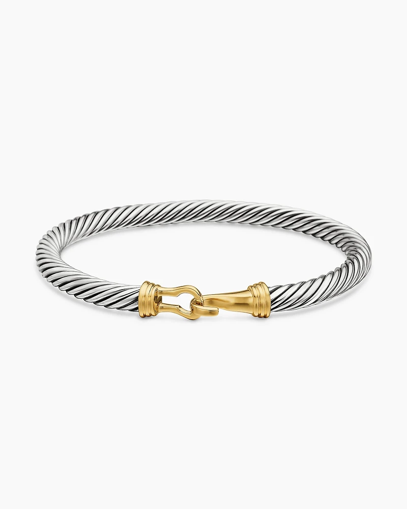 Buckle Classic Cable Bracelet Sterling Silver with 14K Yellow Gold