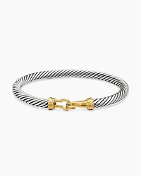 Buckle Classic Cable Bracelet Sterling Silver with 14K Yellow Gold
