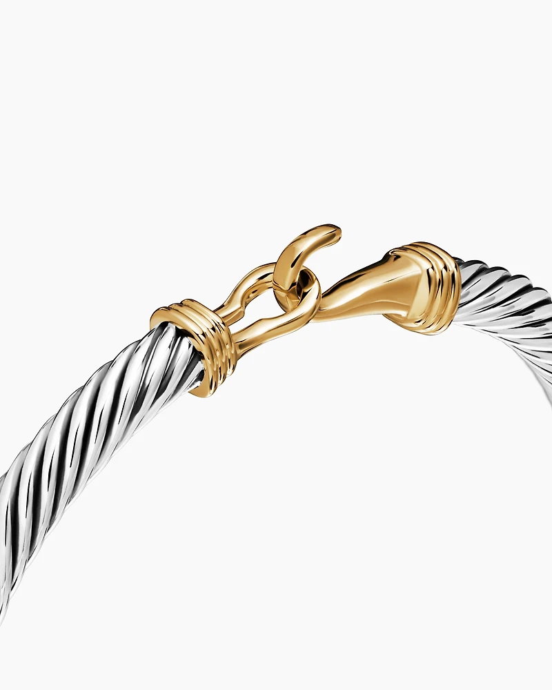 Buckle Classic Cable Bracelet Sterling Silver with 14K Yellow Gold