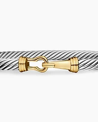 Buckle Classic Cable Bracelet Sterling Silver with 14K Yellow Gold