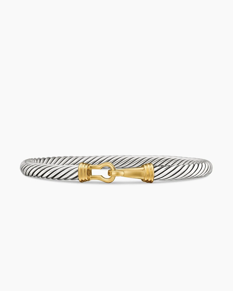 Buckle Classic Cable Bracelet Sterling Silver with 14K Yellow Gold