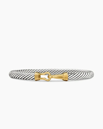 Buckle Classic Cable Bracelet Sterling Silver with 14K Yellow Gold
