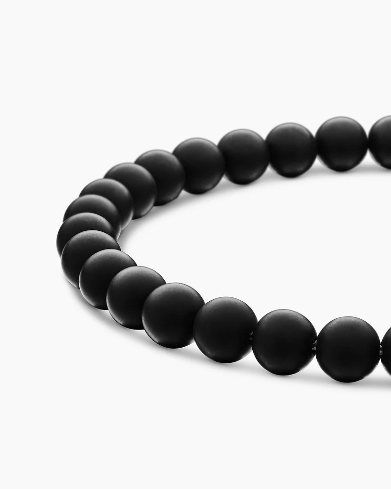 Spiritual Beads Bracelet Sterling Silver with Black Onyx