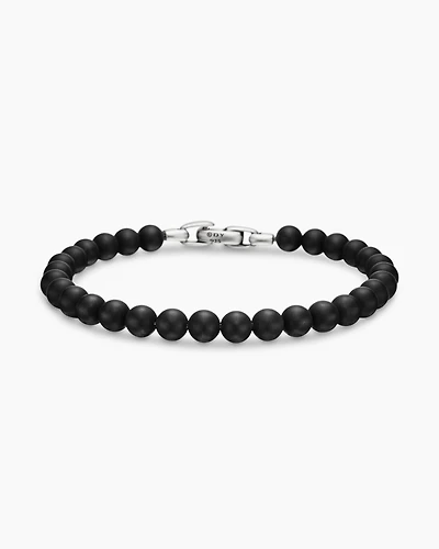 Spiritual Beads Bracelet Sterling Silver with Black Onyx