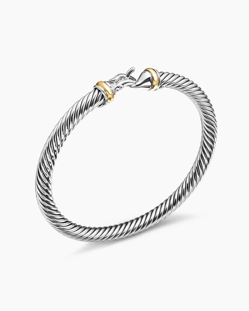 Buckle Classic Cable Bracelet Sterling Silver with 18K Yellow Gold