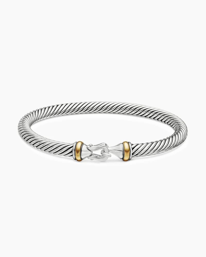 Buckle Classic Cable Bracelet Sterling Silver with 18K Yellow Gold