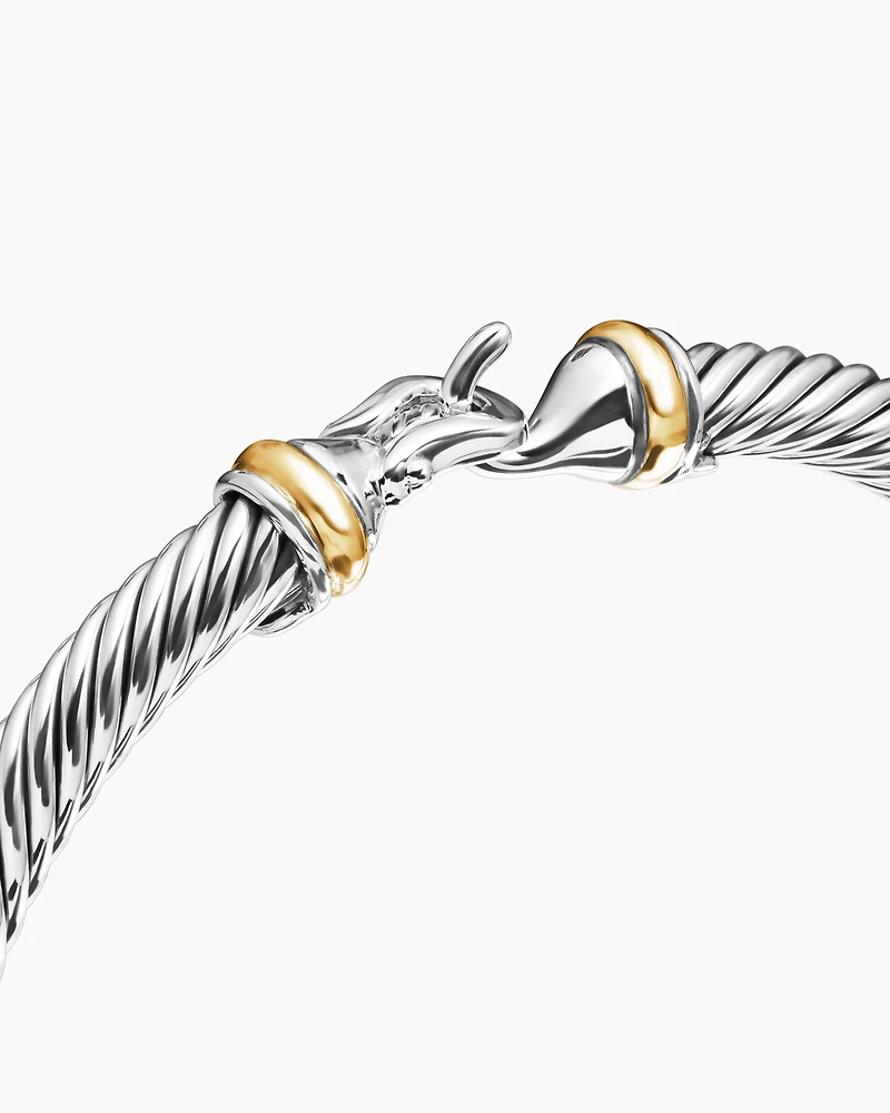 Buckle Classic Cable Bracelet Sterling Silver with 18K Yellow Gold