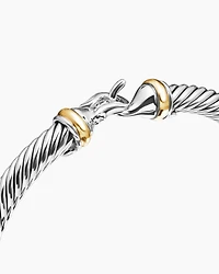 Buckle Classic Cable Bracelet Sterling Silver with 18K Yellow Gold