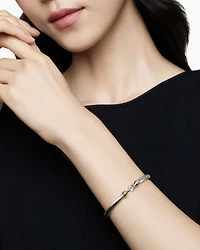 Buckle Classic Cable Bracelet Sterling Silver with 18K Yellow Gold