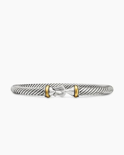 Buckle Classic Cable Bracelet Sterling Silver with 18K Yellow Gold