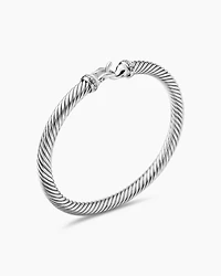 Buckle Classic Cable Bracelet Sterling Silver with Diamonds, 5mm