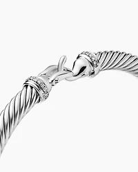 Buckle Classic Cable Bracelet Sterling Silver with Diamonds, 5mm