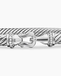 Buckle Classic Cable Bracelet Sterling Silver with Diamonds, 5mm