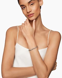 Buckle Classic Cable Bracelet Sterling Silver with Diamonds, 5mm
