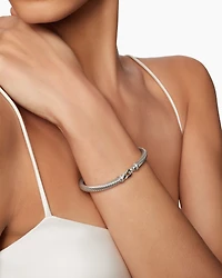 Buckle Classic Cable Bracelet Sterling Silver with Diamonds, 5mm