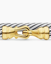 Buckle Classic Cable Bracelet Sterling Silver with 18K Yellow Gold, 3mm