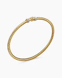 Buckle Classic Cable Bracelet 18K Yellow Gold with Diamonds, 2.6mm