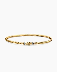 Buckle Classic Cable Bracelet 18K Yellow Gold with Diamonds, 2.6mm