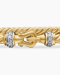 Buckle Classic Cable Bracelet 18K Yellow Gold with Diamonds, 2.6mm
