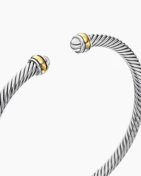 Classic Cable Bracelet Sterling Silver with 18K Yellow Gold, 4mm