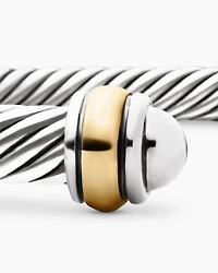 Classic Cable Bracelet Sterling Silver with 18K Yellow Gold, 4mm