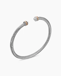 Classic Cable Bracelet Sterling Silver with 18K Rose Gold, 4mm