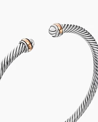 Classic Cable Bracelet Sterling Silver with 18K Rose Gold, 4mm