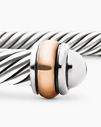 Classic Cable Bracelet Sterling Silver with 18K Rose Gold, 4mm