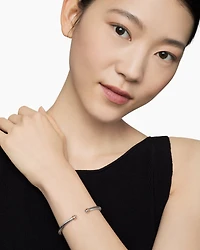 Classic Cable Bracelet Sterling Silver with 18K Rose Gold, 4mm