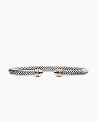 Classic Cable Bracelet Sterling Silver with 18K Rose Gold, 4mm
