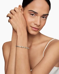 Buckle Classic Cable Bracelet Sterling Silver with 18K Rose Gold, 4mm