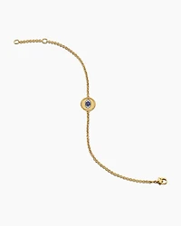 Cable Collectibles® Evil Eye Bracelet in 18K Yellow Gold with Pavé Sapphires and Diamonds, 2mm