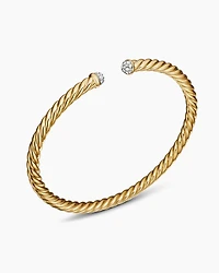 Cable Flex® Bracelet 18K Yellow Gold with Diamonds, 4mm