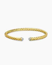 Cable Flex® Bracelet 18K Yellow Gold with Diamonds, 4mm